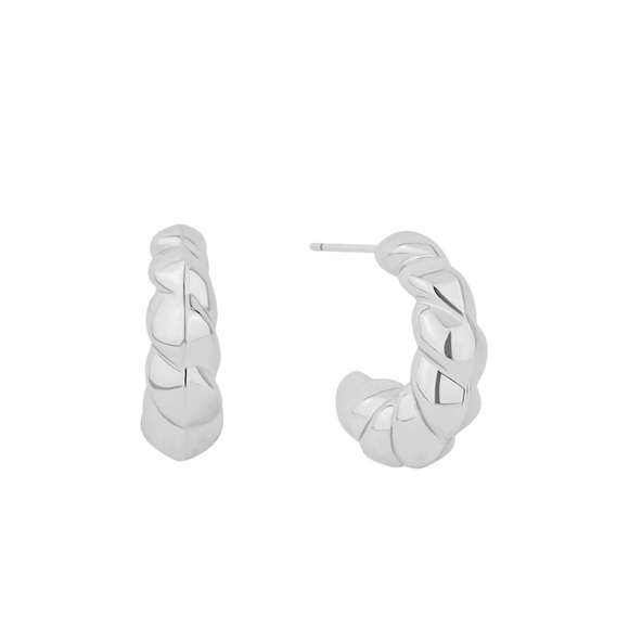 And Now This Silver Plated Hoop Earrings - Picture 1 of 7